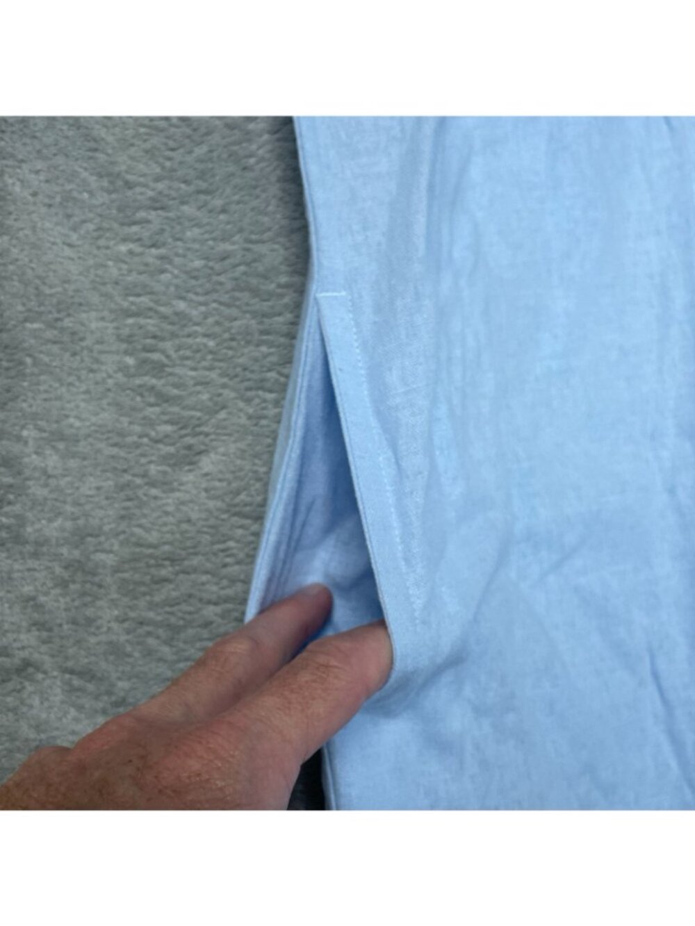 NWT Well Worn Women's XL Light Blue Button-Down Linen Blend Shirt Dress G2167 - Picture 11 of 12
